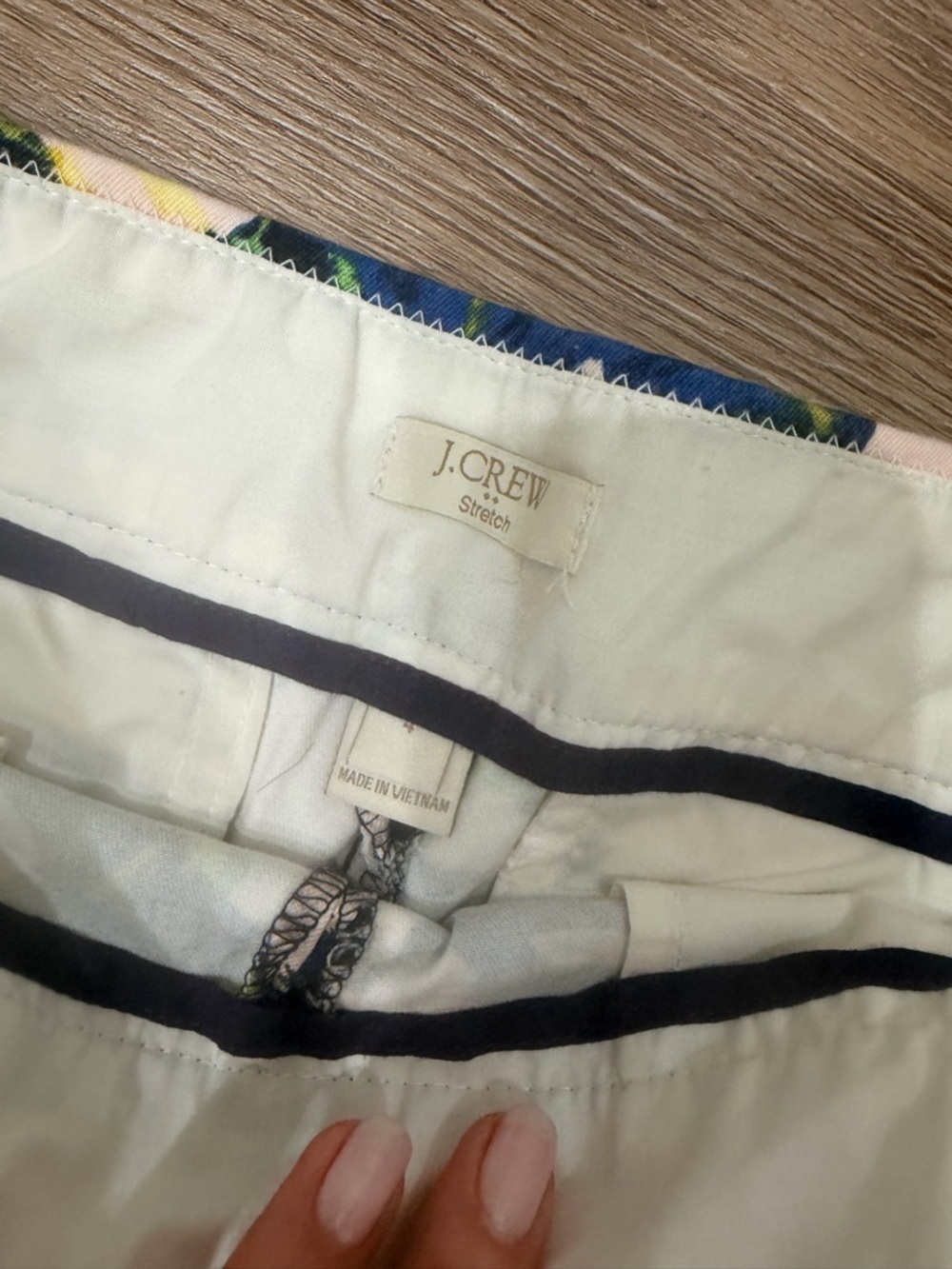 J. Crew Navy, Cream & Yellow Floral High-Waist Shorts 0090 - Picture 2 of 4